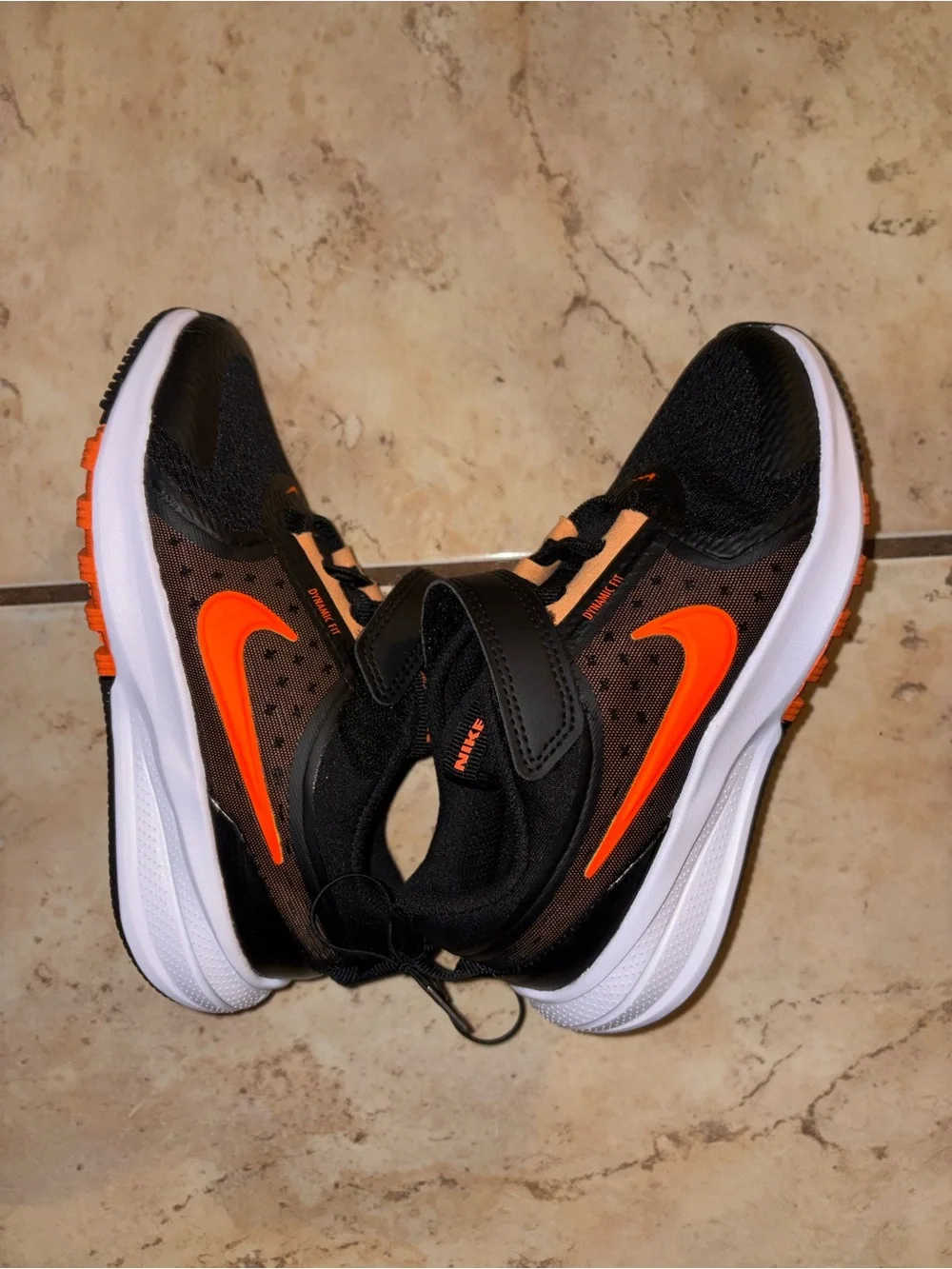 New Nike Kids' Black & Orange Sneakers